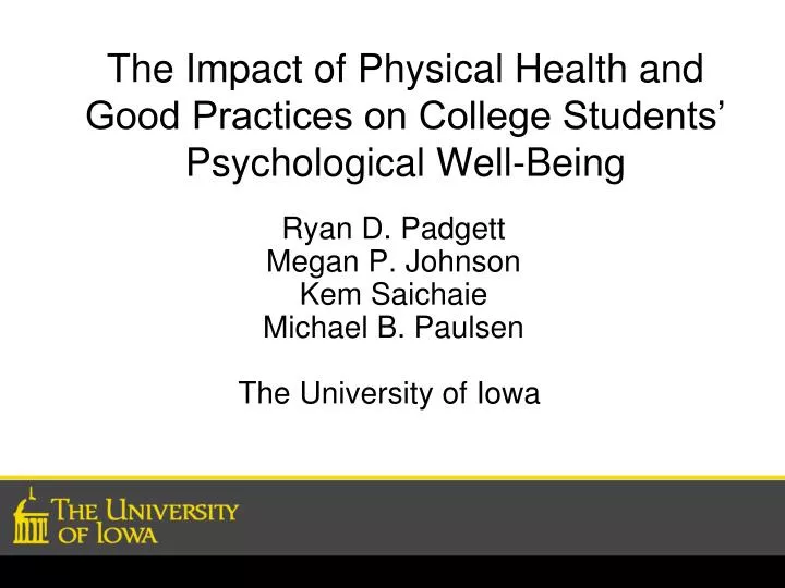 the impact of physical health and good practices on college students psychological well being