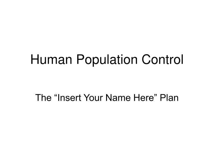 human population control