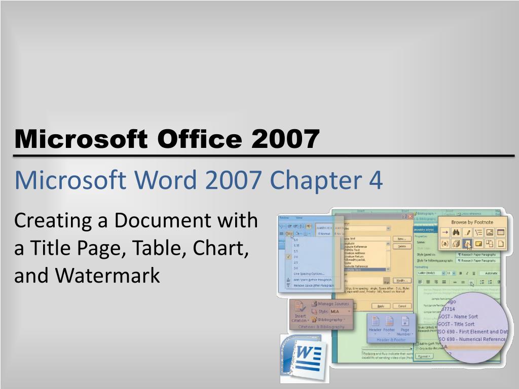 PPT - Microsoft Word 2007 Chapter 4 PowerPoint Presentation, free ...