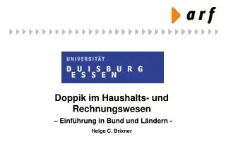 Doppik im Haushalts- und Rechnungswesen – Einführung in Bund und Ländern - Helge C. Brixner