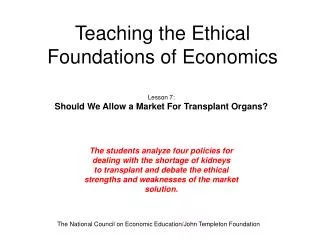 Teaching the Ethical Foundations of Economics