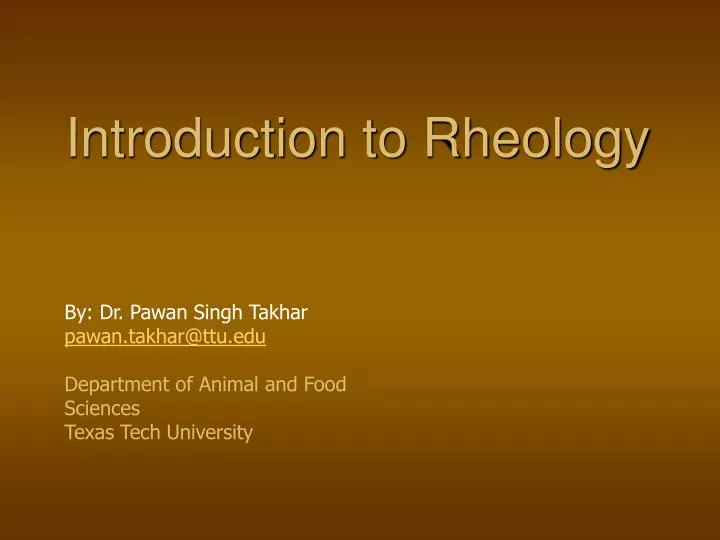 introduction to rheology