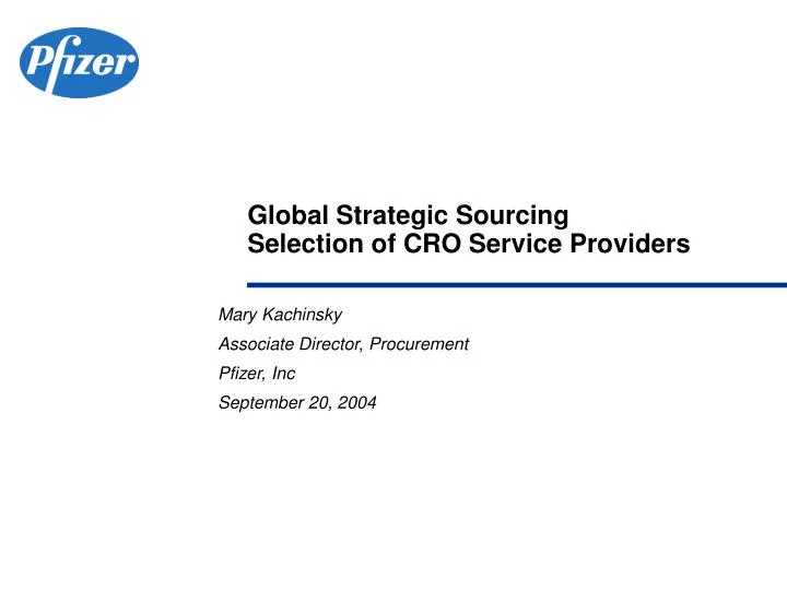 global strategic sourcing selection of cro service providers