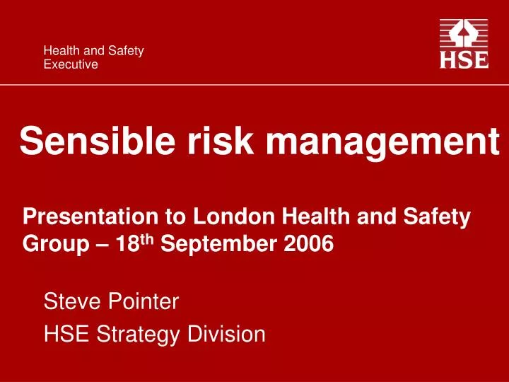 sensible risk management