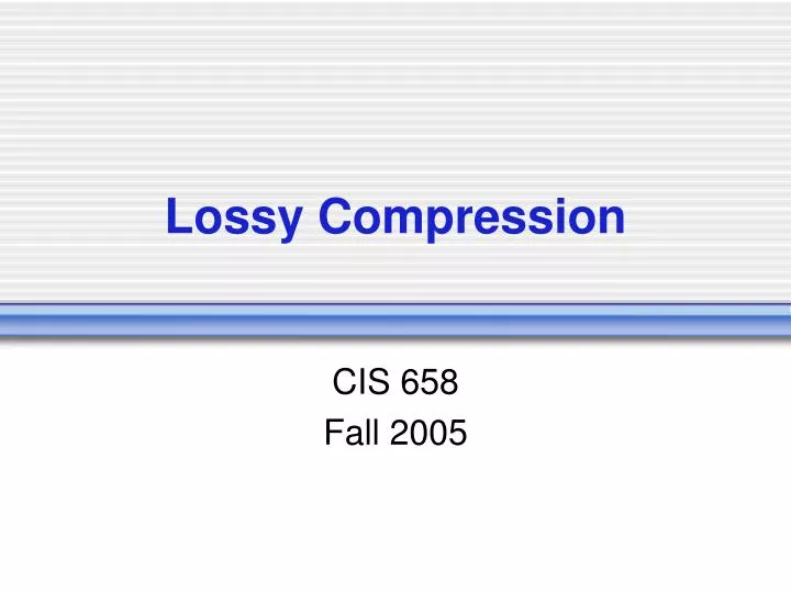 lossy compression