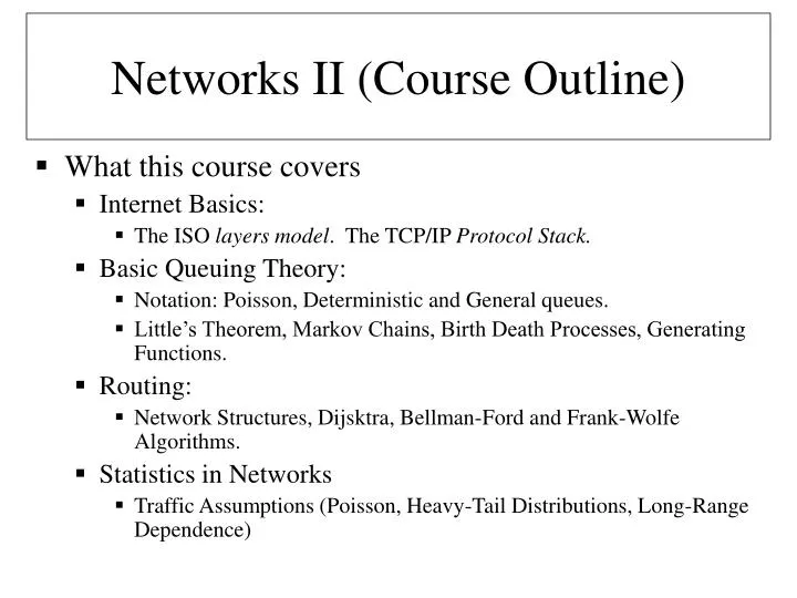 networks ii course outline