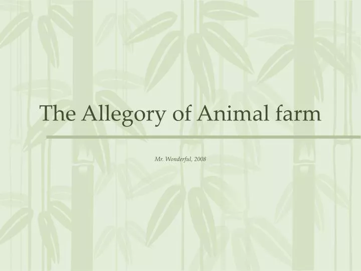 the allegory of animal farm