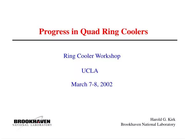 progress in quad ring coolers
