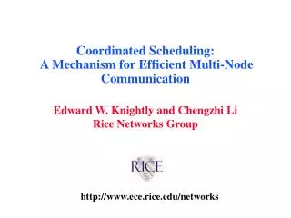 Coordinated Scheduling: A Mechanism for Efficient Multi-Node Communication
