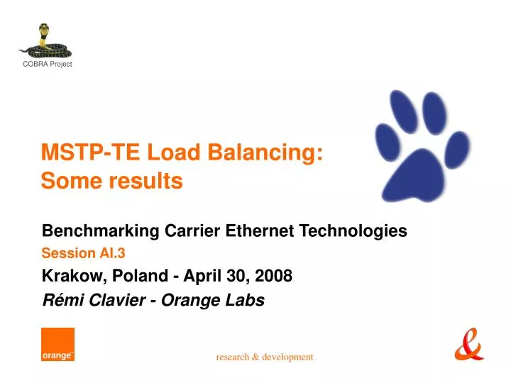 mstp te load balancing some results