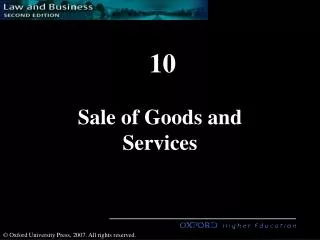 Sale of Goods and Services