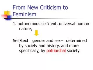 From New Criticism to Feminism