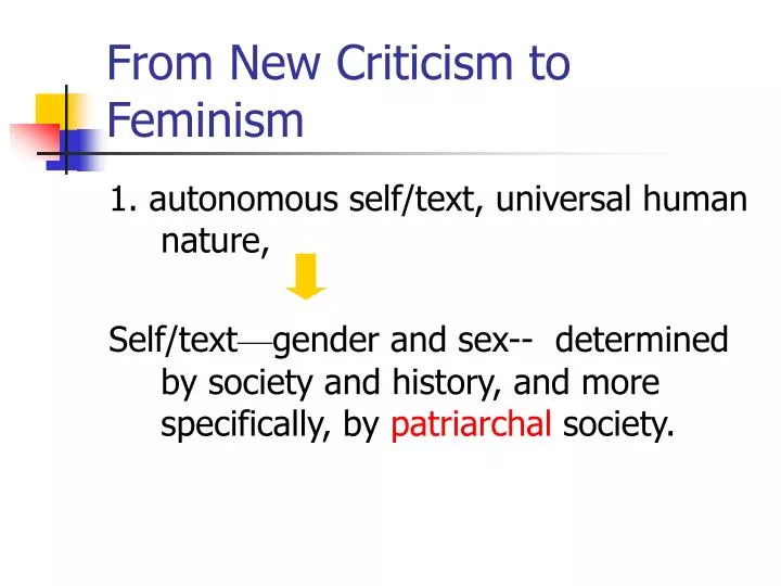 from new criticism to feminism