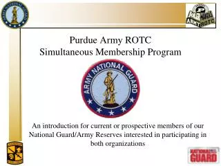 Purdue Army ROTC Simultaneous Membership Program