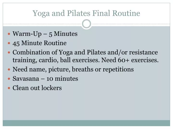 yoga and pilates final routine