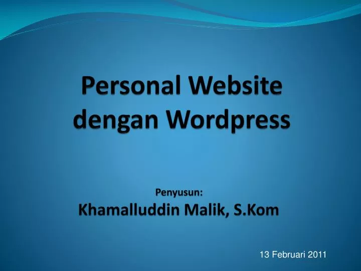 personal website dengan wordpress