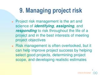 9. Managing project risk