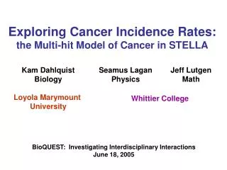Exploring Cancer Incidence Rates: the Multi-hit Model of Cancer in STELLA