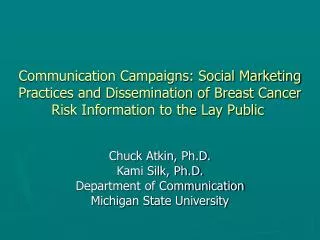 Communication Campaigns: Social Marketing Practices and Dissemination of Breast Cancer Risk Information to the Lay Publi