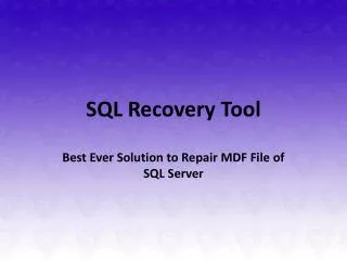 SQL Recovery Free