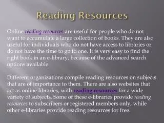 Reading Resources