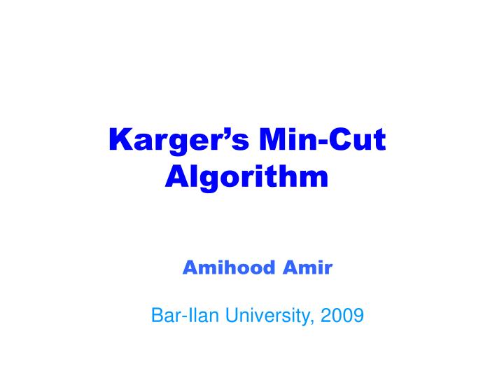 karger s min cut algorithm