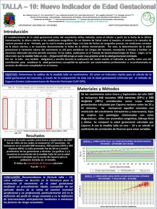 TALLA – 10: Nuevo Indicador de Edad Gestacional