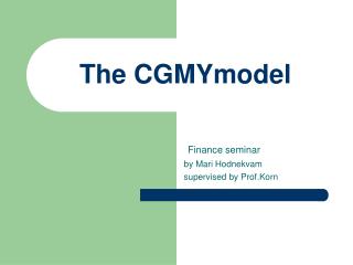 The CGMYmodel