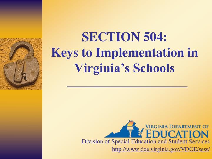 section 504 keys to implementation in virginia s schools