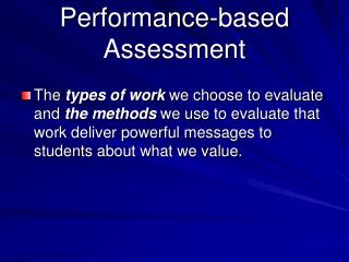Performance-based Assessment