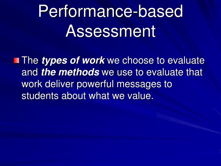 performance based assessment