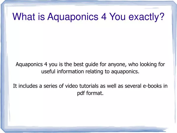 what is aquaponics 4 you exactly