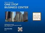 City of Houston ONE STOP BUSINESS CENTER