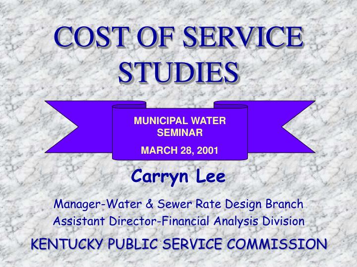 cost of service studies