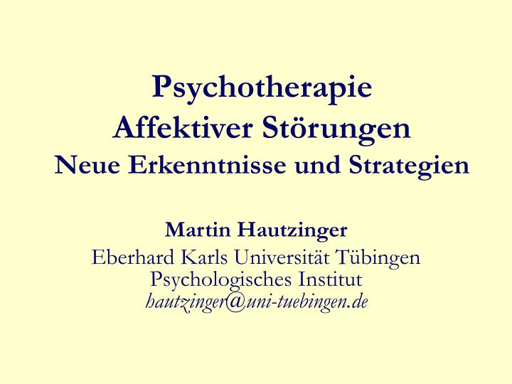 psychotherapie affektiver st rungen neue erkenntnisse und strategien