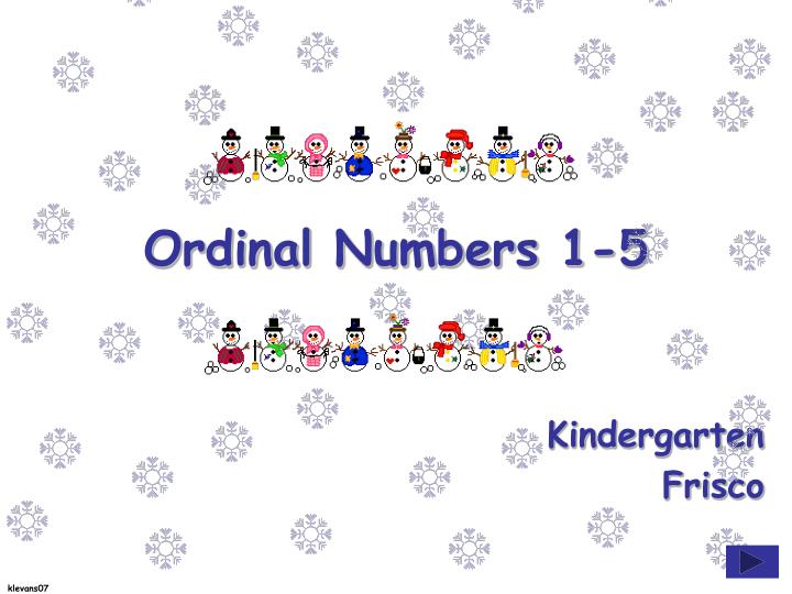 ordinal numbers 1 5