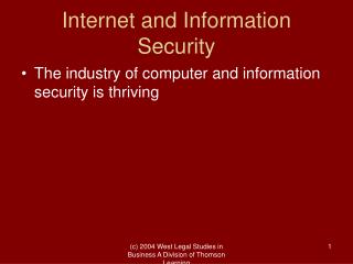 Internet and Information Security