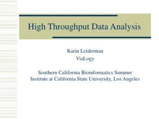High Throughput Data Analysis