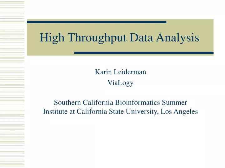high throughput data analysis