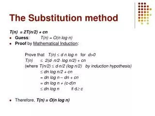 The Substitution method