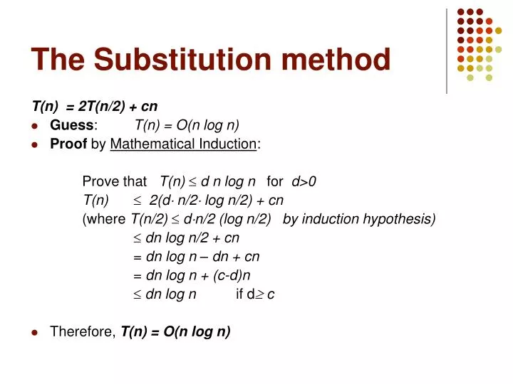 the substitution method