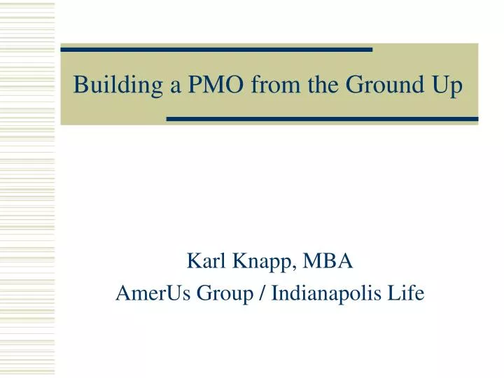 building a pmo from the ground up