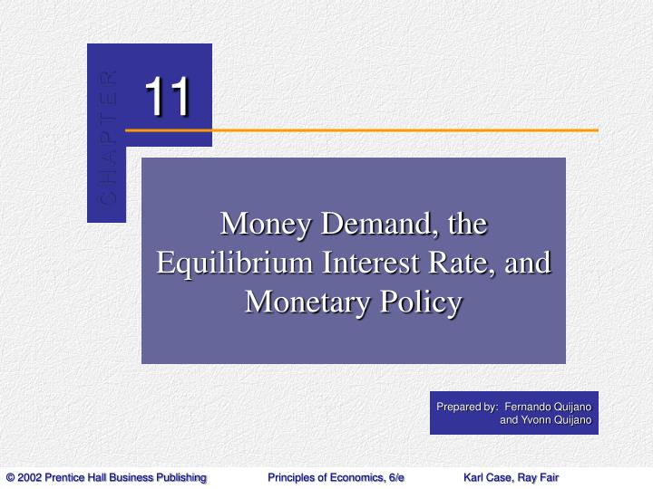 money demand the equilibrium interest rate and monetary policy