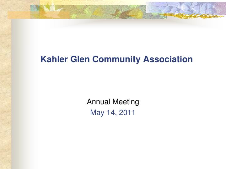 kahler glen community association