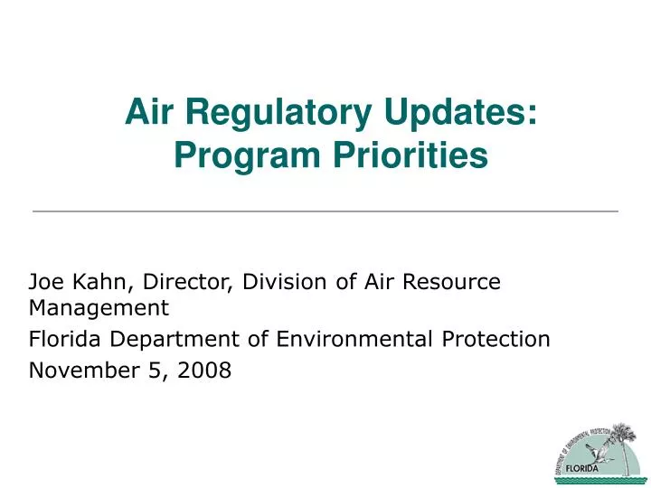 air regulatory updates program priorities