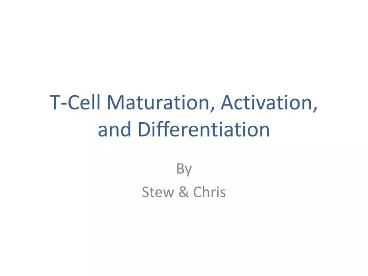 t cell maturation activation and differentiation