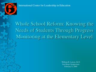 Whole School Reform: Knowing the Needs of Students Through Progress Monitoring at the Elementary Level