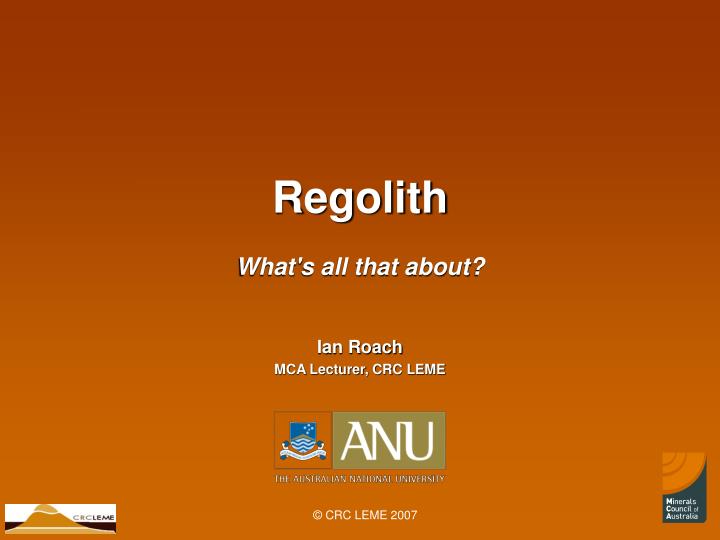 regolith what s all that about