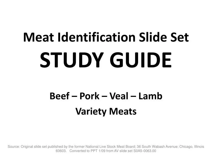 meat identification slide set study guide