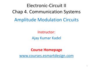 Electronic-Circuit II Chap 4. Communication Systems